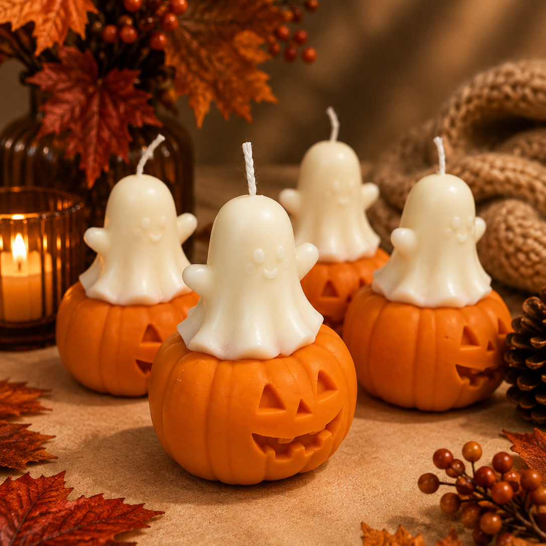 Ghost Pumpkin Candle